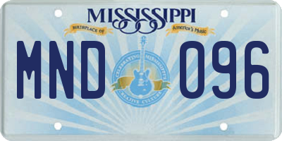 MS license plate MND096