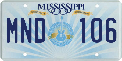 MS license plate MND106