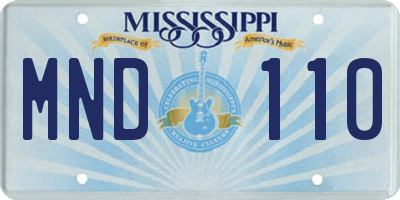 MS license plate MND110