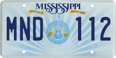 MS license plate MND112