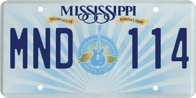 MS license plate MND114
