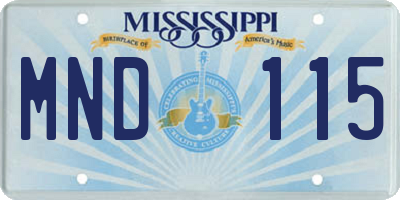 MS license plate MND115