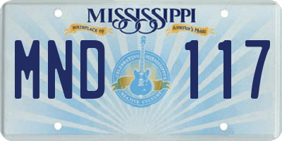 MS license plate MND117