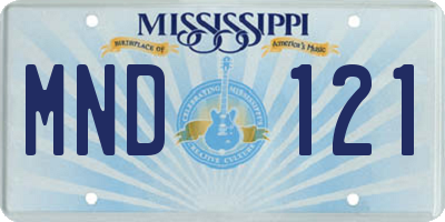 MS license plate MND121