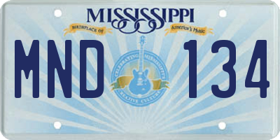 MS license plate MND134
