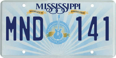 MS license plate MND141