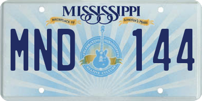 MS license plate MND144