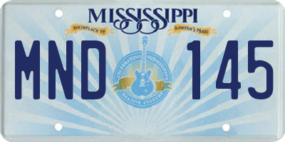 MS license plate MND145