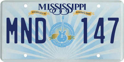 MS license plate MND147