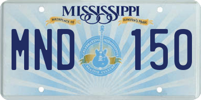 MS license plate MND150