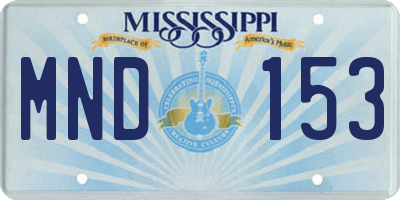 MS license plate MND153