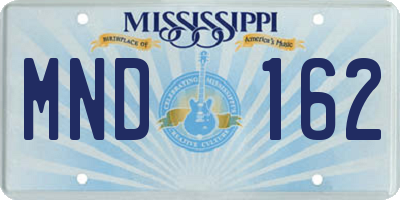 MS license plate MND162