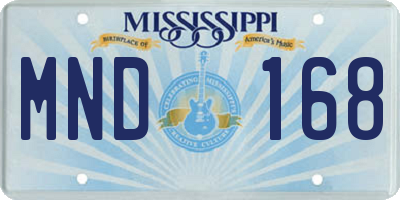 MS license plate MND168