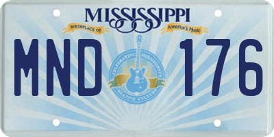MS license plate MND176