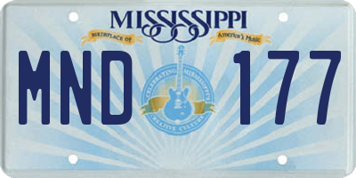 MS license plate MND177