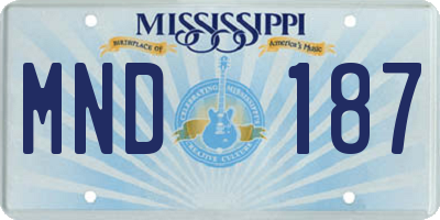 MS license plate MND187
