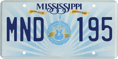 MS license plate MND195