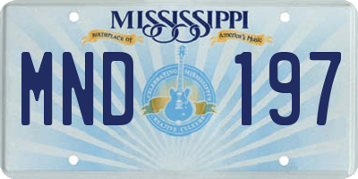 MS license plate MND197