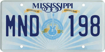 MS license plate MND198