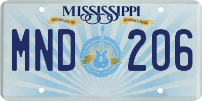 MS license plate MND206