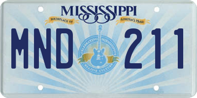 MS license plate MND211