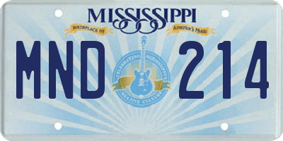 MS license plate MND214