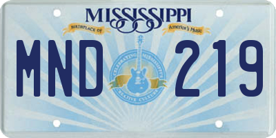MS license plate MND219