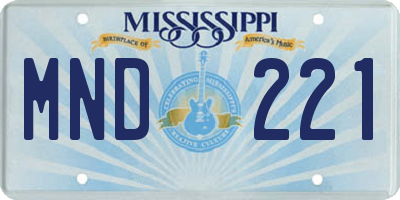 MS license plate MND221
