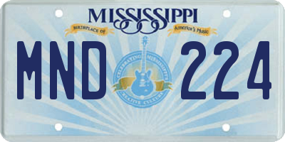 MS license plate MND224