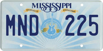 MS license plate MND225
