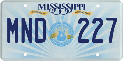 MS license plate MND227