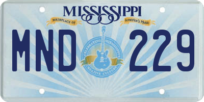MS license plate MND229