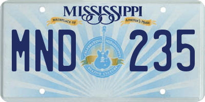 MS license plate MND235