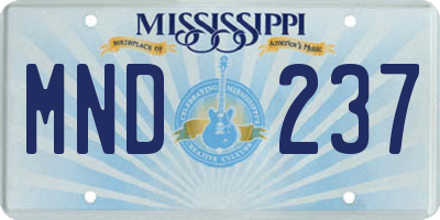 MS license plate MND237