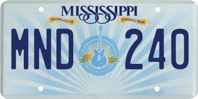 MS license plate MND240
