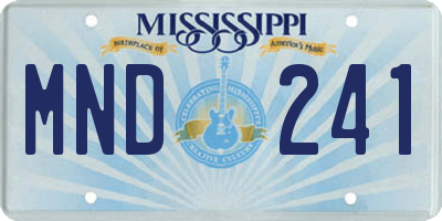MS license plate MND241