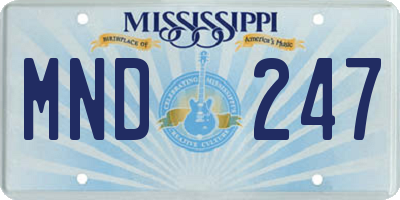 MS license plate MND247