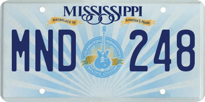 MS license plate MND248