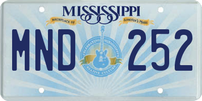 MS license plate MND252