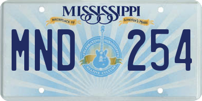 MS license plate MND254