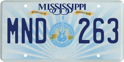 MS license plate MND263