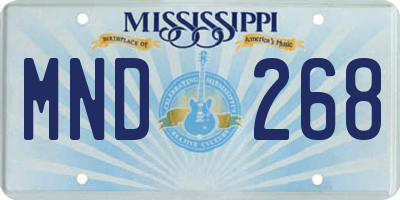 MS license plate MND268