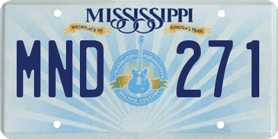 MS license plate MND271