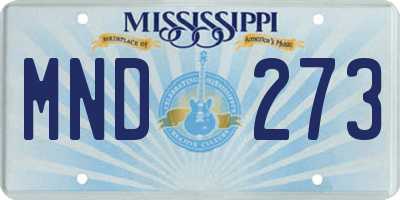 MS license plate MND273