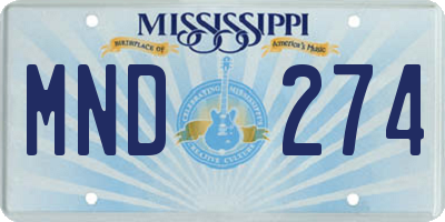 MS license plate MND274