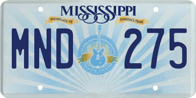 MS license plate MND275