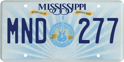 MS license plate MND277
