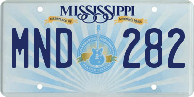 MS license plate MND282