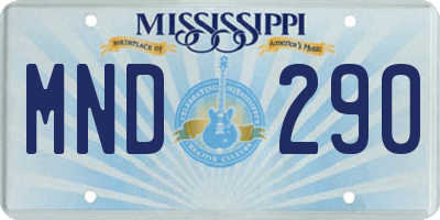 MS license plate MND290