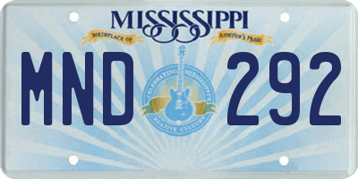 MS license plate MND292
